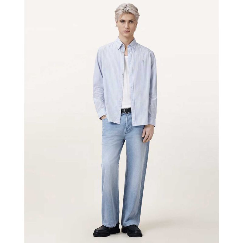 AllSaints Saint Long Sleeve Ramskull Cotton Shirt image number 3